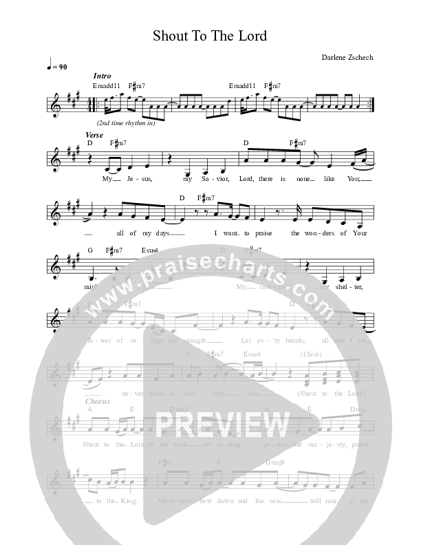Shout To The Lord Lead Sheet (Local Sound)