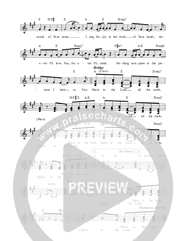 Shout To The Lord Lead Sheet (Local Sound)