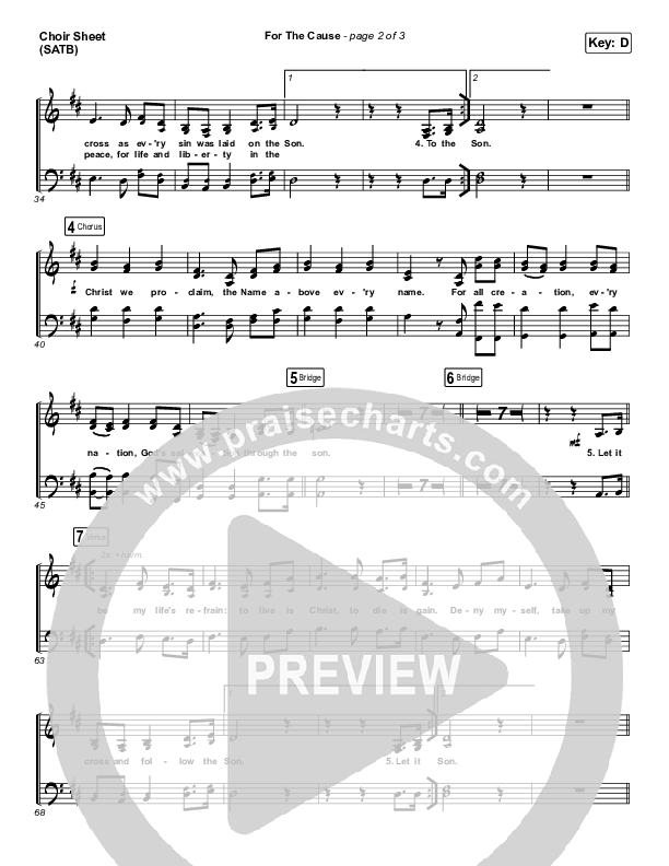 For The Cause Choir Vocals (SATB) (Keith & Kristyn Getty)