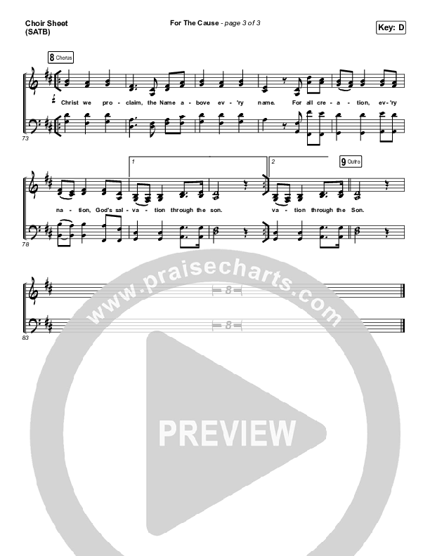 For The Cause Choir Sheet (SATB) (Keith & Kristyn Getty)