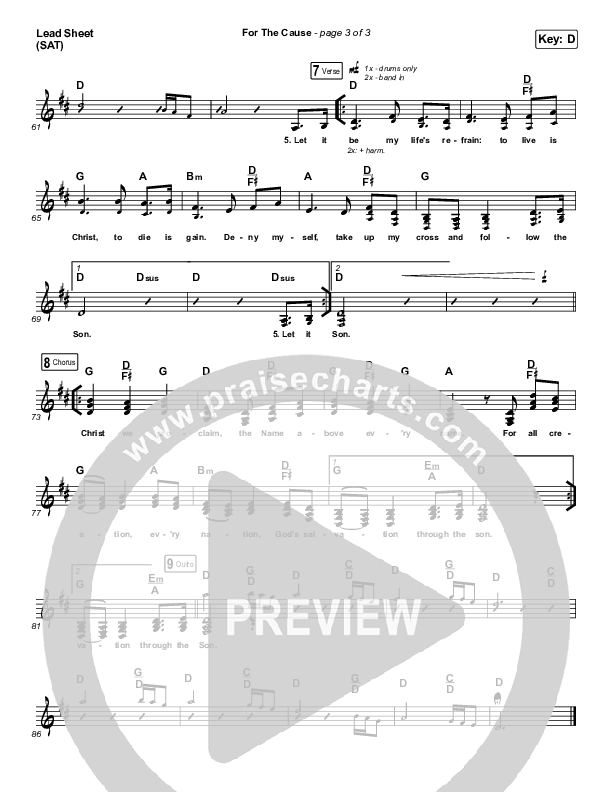 For The Cause Lead Sheet (SAT) (Keith & Kristyn Getty)