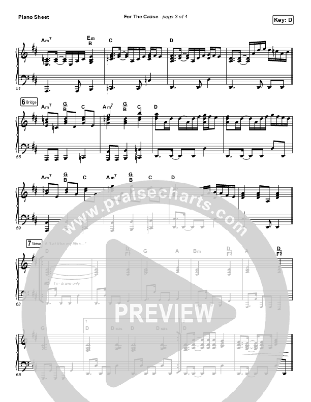 For The Cause Piano Sheet (Keith & Kristyn Getty)