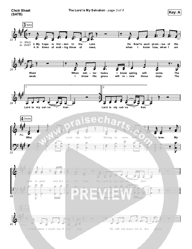 The Lord Is My Salvation Choir Sheet (SATB) (Keith & Kristyn Getty)