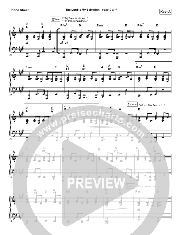 The Lord Is My Salvation Piano Sheet (Keith & Kristyn Getty)
