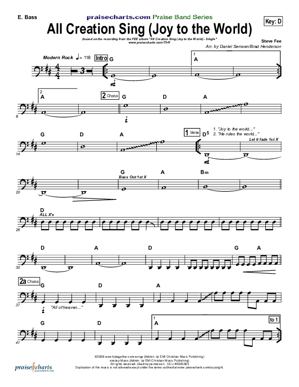 All Creation Sing (Joy To The World) Bass Guitar (FEE Band)