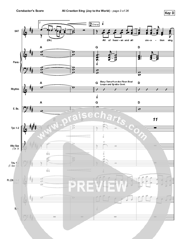 All Creation Sing (Joy To The World) Conductor's Score (FEE Band)
