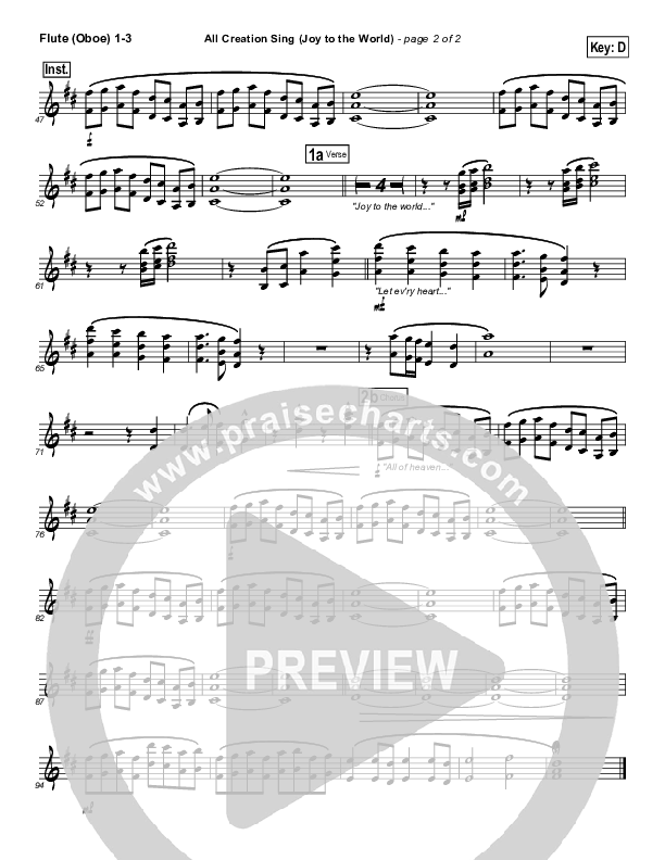 All Creation Sing (Joy To The World) Flute/Oboe 1/2/3 (FEE Band)