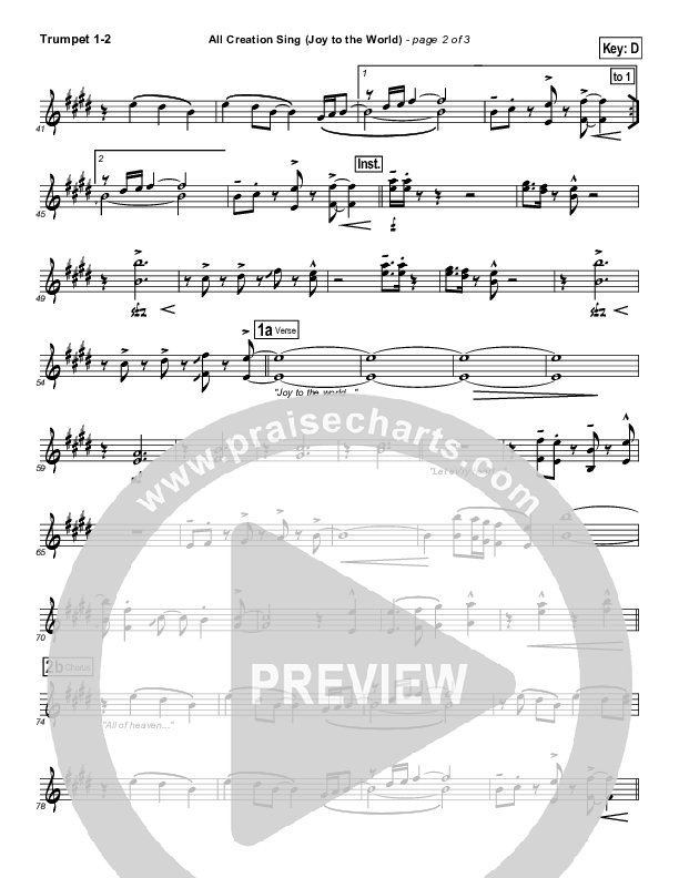 All Creation Sing (Joy To The World) Trumpet 1,2 (FEE Band)