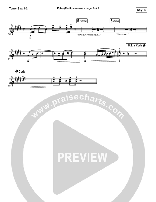 Echo (Radio) Tenor Sax 1/2 (Elevation Worship)