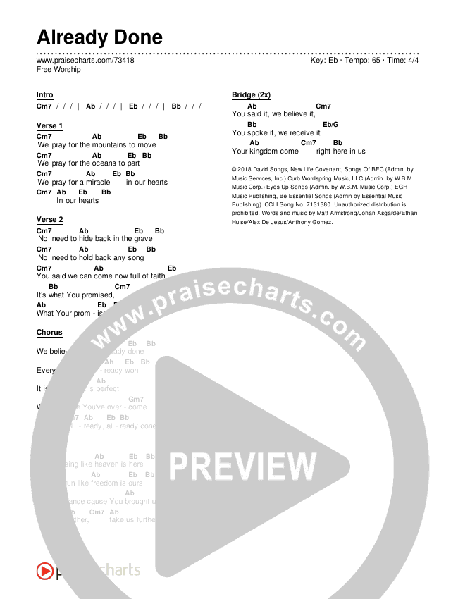 Free Worship Chord Charts