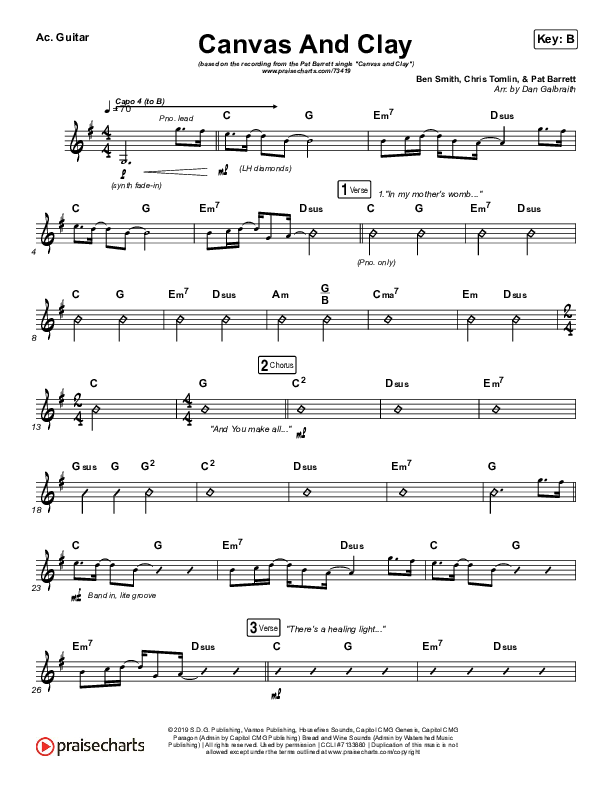 Canvas And Clay (Live) Acoustic Guitar (Pat Barrett)