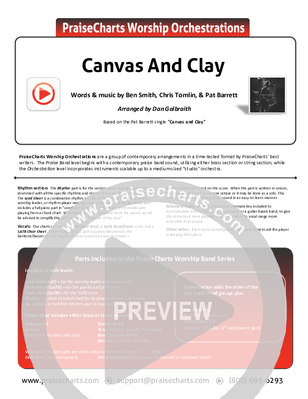 Canvas And Clay (Live) Orchestration (Pat Barrett)