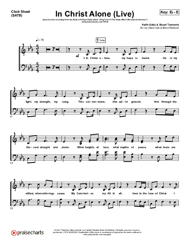 In Christ Alone (Live) Choir Vocals (SATB) (Keith & Kristyn Getty)