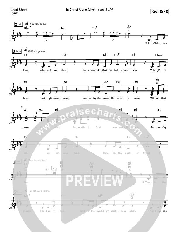 In Christ Alone (Live) Lead Sheet (SAT) (Keith & Kristyn Getty)