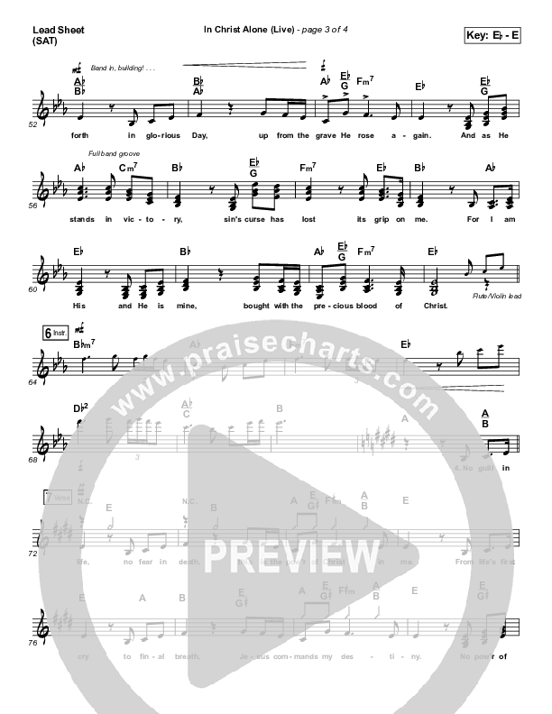 In Christ Alone (Live) Lead Sheet (SAT) (Keith & Kristyn Getty)