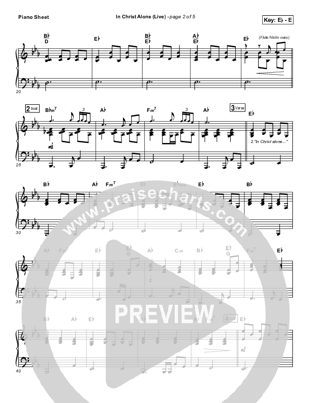 In Christ Alone (Live) Piano Sheet (Keith & Kristyn Getty)