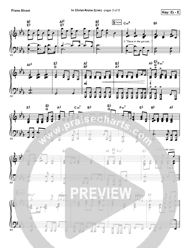 In Christ Alone (Live) Piano Sheet (Keith & Kristyn Getty)