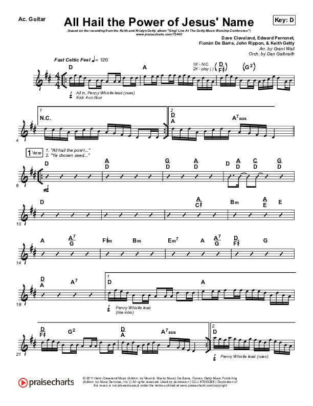 All Hail The Power Of Jesus Name (Live) Acoustic Guitar (Keith & Kristyn Getty)