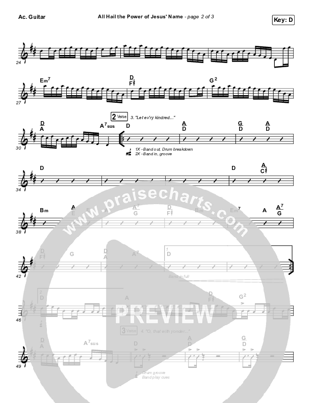 All Hail The Power Of Jesus Name (Live) Acoustic Guitar (Keith & Kristyn Getty)