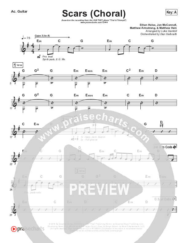 Scars (Choral Anthem SATB) Rhythm Chart (I Am They / Arr. Luke Gambill)