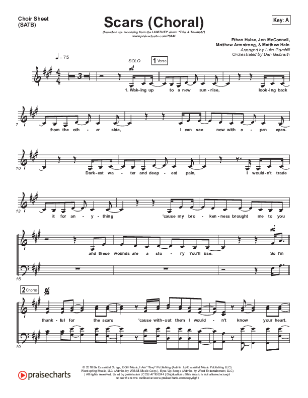 Scars (Choral Anthem SATB) Choir Sheet (SATB) (I Am They / Arr. Luke Gambill)