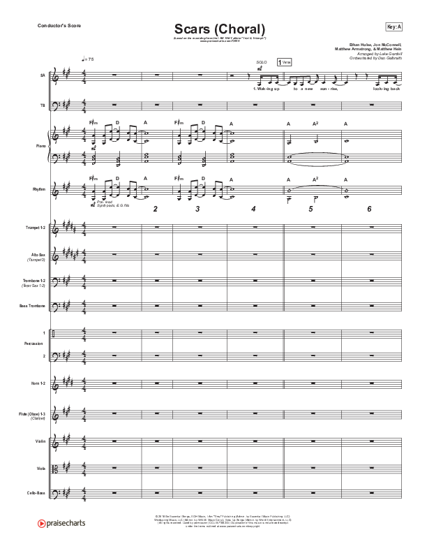 Scars (Choral Anthem SATB) Orchestration (I Am They / Arr. Luke Gambill)