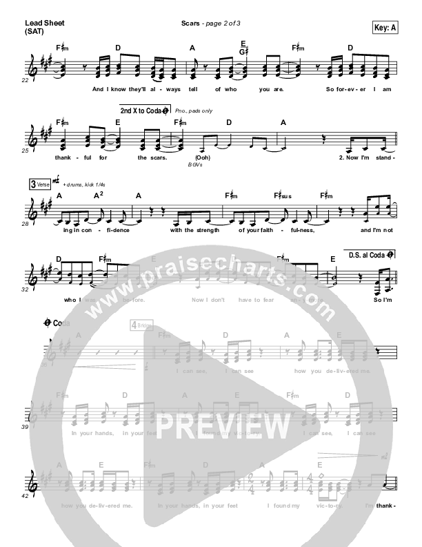 Scars (Choral Anthem SATB) Lead Sheet (SAT) (I Am They / Arr. Luke Gambill)