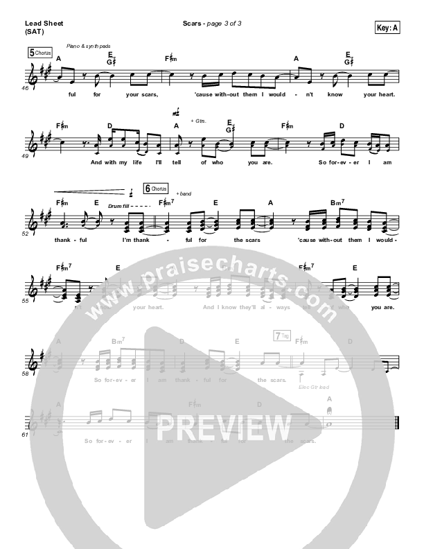 Scars (Choral Anthem SATB) Lead Sheet (SAT) (I Am They / Arr. Luke Gambill)