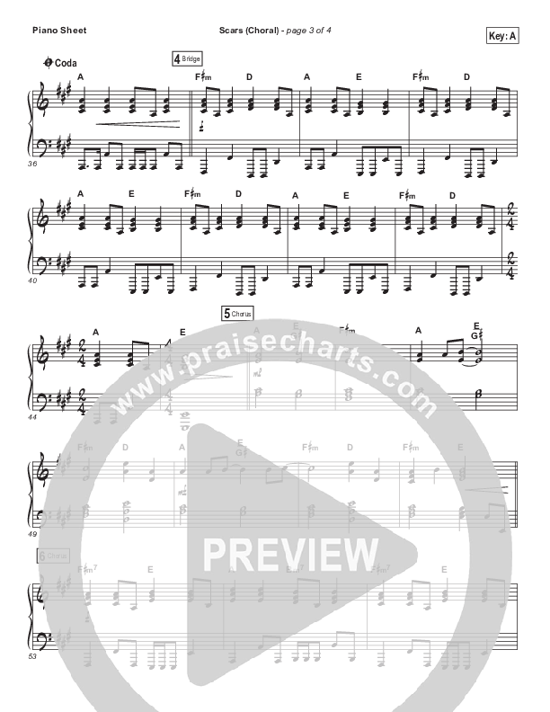 Scars (Choral Anthem SATB) Piano Sheet (I Am They / Arr. Luke Gambill)