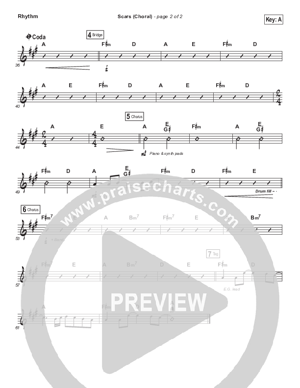 Scars (Choral Anthem SATB) Rhythm Chart (I Am They / Arr. Luke Gambill)