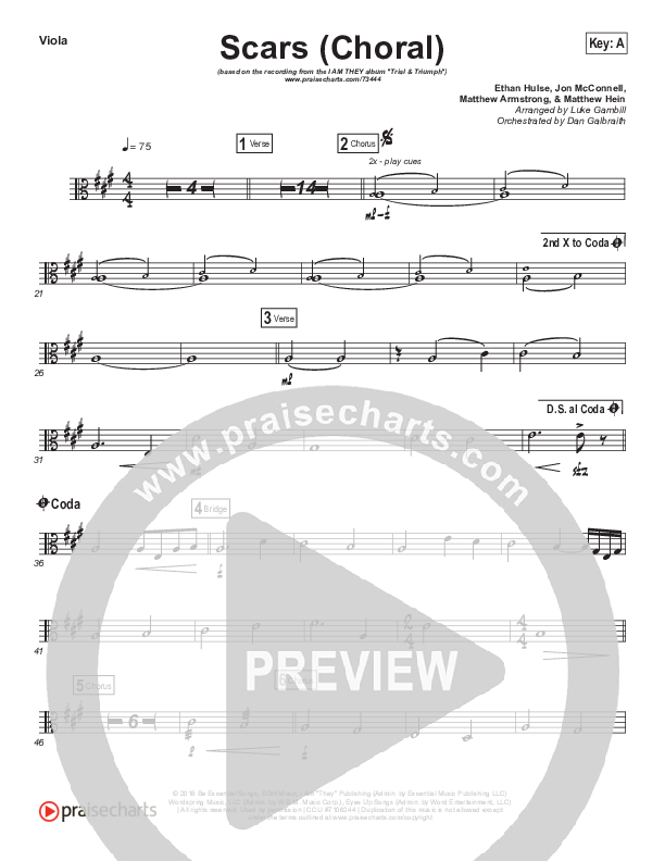 Scars (Choral Anthem SATB) Viola (I Am They / Arr. Luke Gambill)