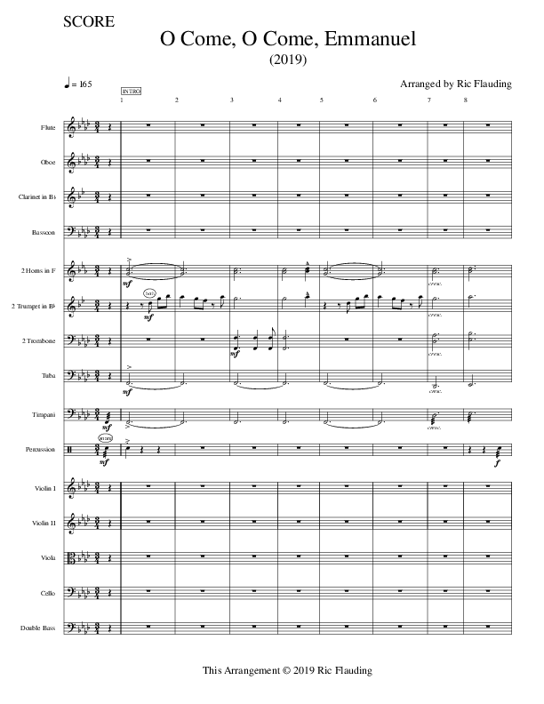O Come O Come Emmanuel (Instrumental) Conductor's Score (Ric Flauding)