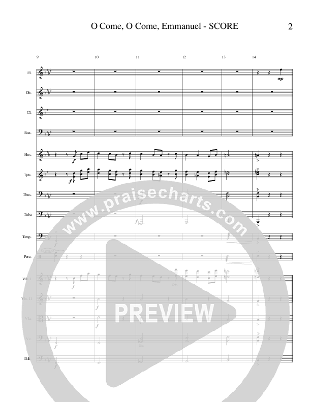 O Come O Come Emmanuel (Instrumental) Conductor's Score (Ric Flauding)