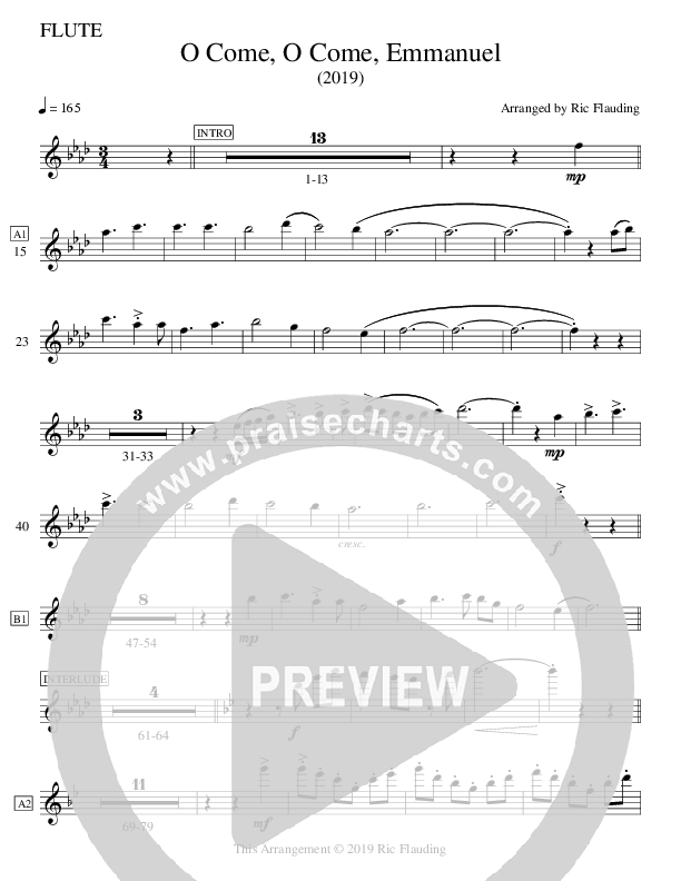 O Come O Come Emmanuel (Instrumental) Flute (Ric Flauding)