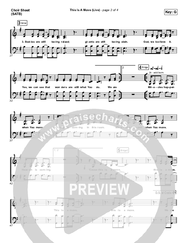 This Is A Move (Live) Choir Sheet (SATB) (Brandon Lake)