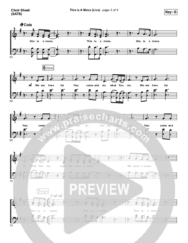 This Is A Move (Live) Choir Sheet (SATB) (Brandon Lake)