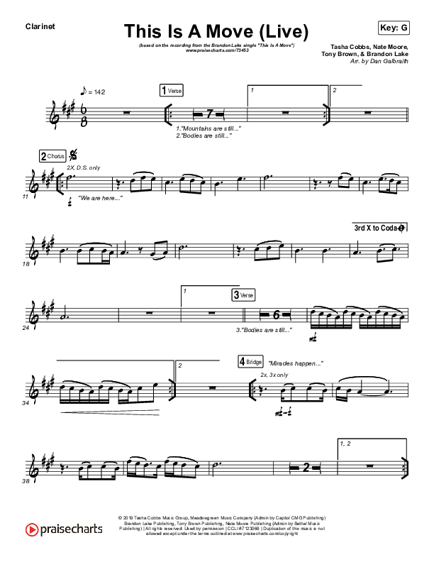 This Is A Move (Live) Clarinet (Brandon Lake)