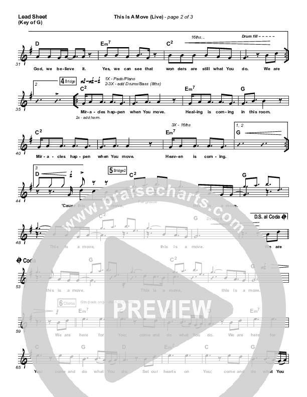 This Is A Move (Live) Lead Sheet (Melody) (Brandon Lake)