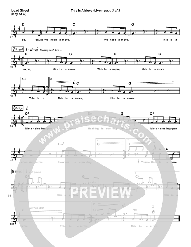 This Is A Move (Live) Lead Sheet (Melody) (Brandon Lake)