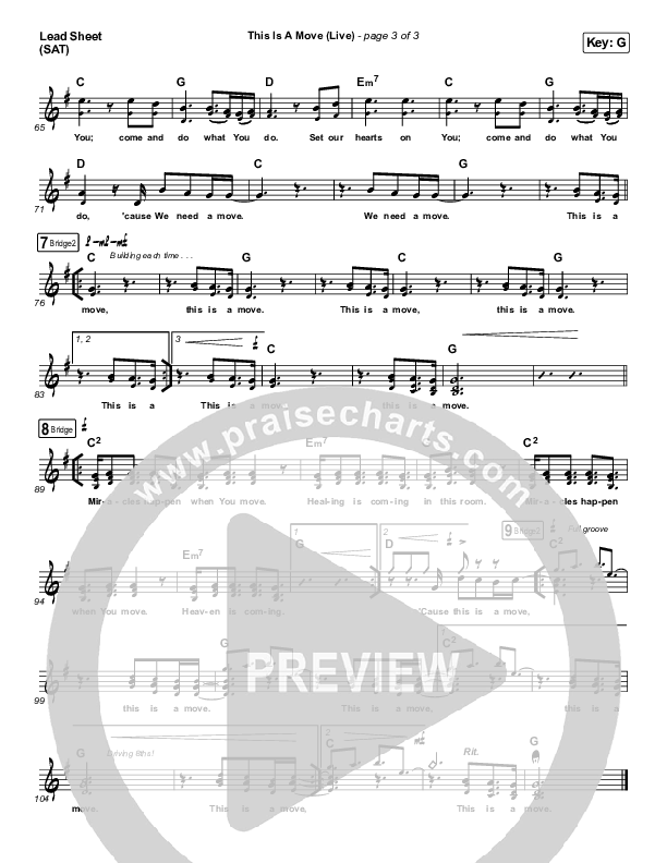 This Is A Move (Live) Lead Sheet (SAT) (Brandon Lake)