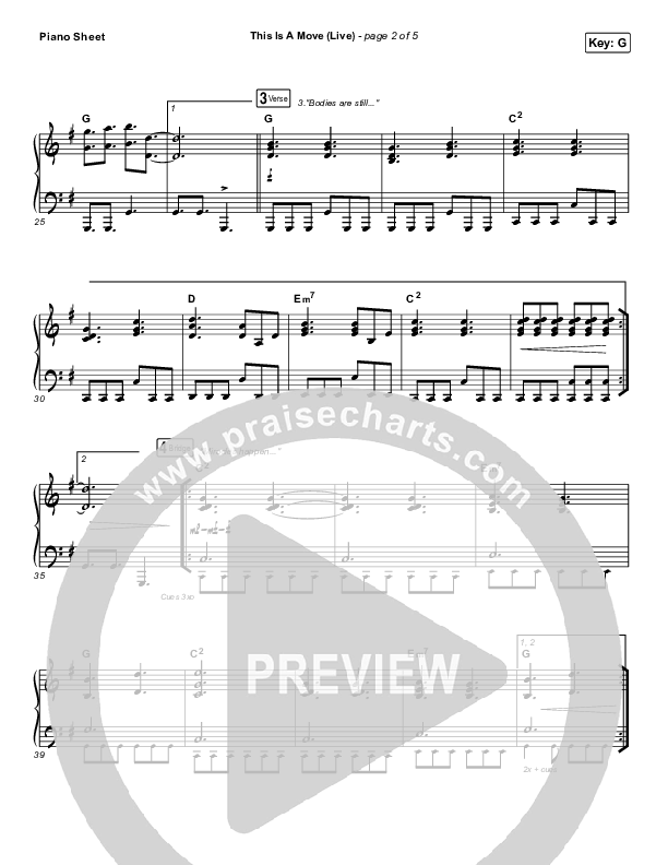 This Is A Move (Live) Piano Sheet (Brandon Lake)