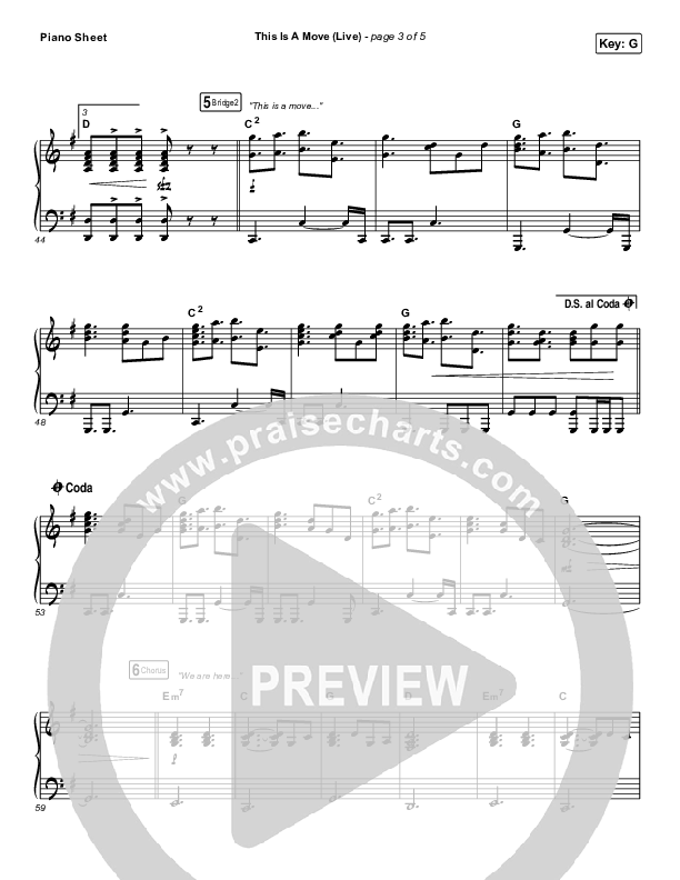 This Is A Move (Live) Piano Sheet (Brandon Lake)