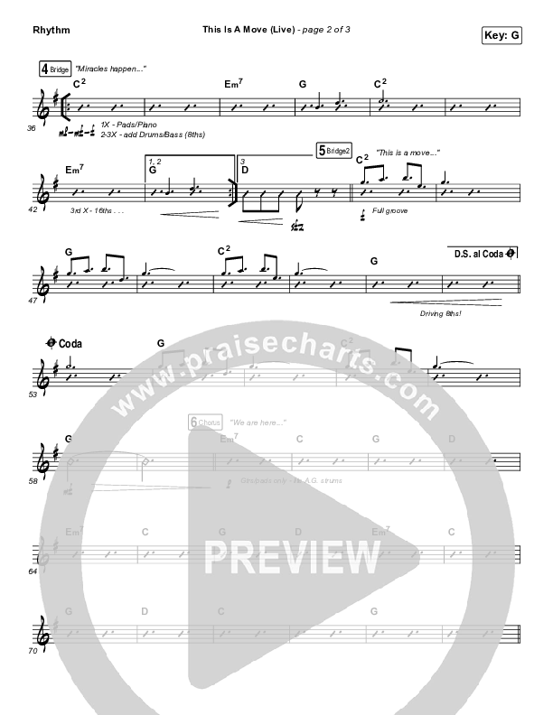 This Is A Move (Live) Rhythm Chart (Brandon Lake)