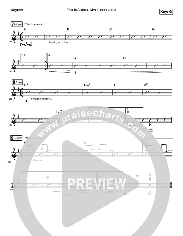 This Is A Move (Live) Rhythm Chart (Brandon Lake)