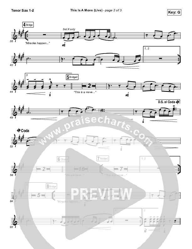 This Is A Move (Live) Tenor Sax 1/2 (Brandon Lake)