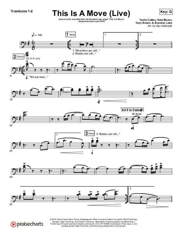 This Is A Move (Live) Trombone 1/2 (Brandon Lake)
