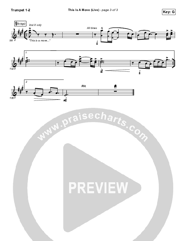 This Is A Move (Live) Trumpet 1,2 (Brandon Lake)