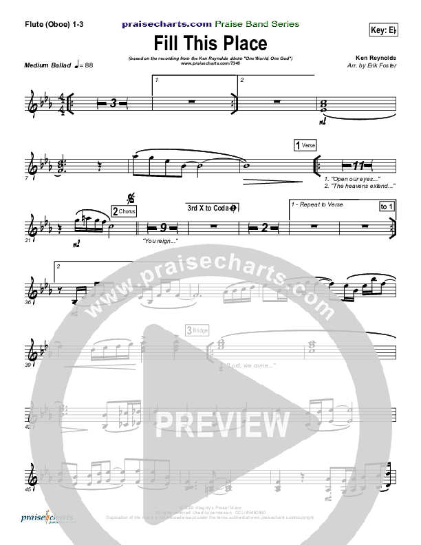 Fill This Place Flute/Oboe 1/2/3 (Ken Reynolds)