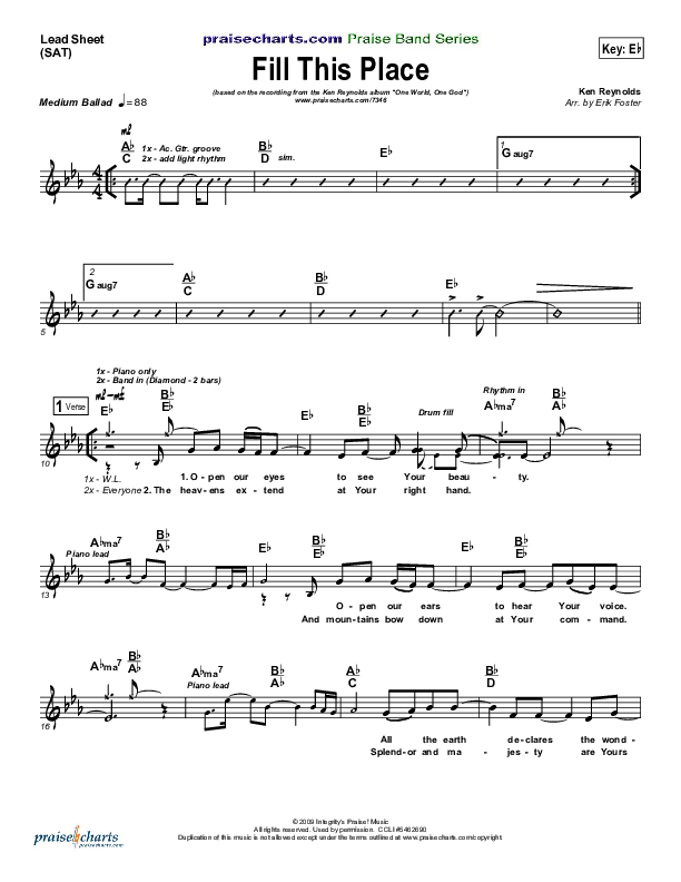 Fill This Place Lead Sheet (SAT) (Ken Reynolds)