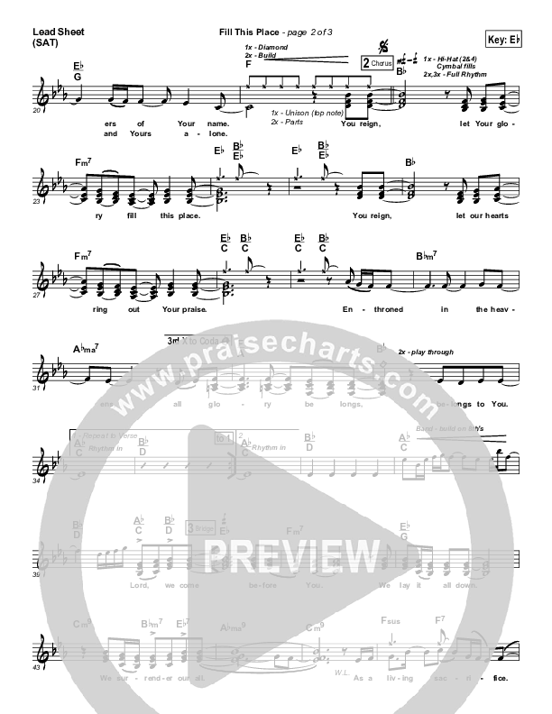 Fill This Place Lead Sheet (SAT) (Ken Reynolds)